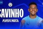 1助攻4关键传球！萨维尼奥当选曼城2-0黄潜全场最佳球员