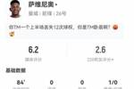 萨维尼奥本场2射1正+1失良机 4过人1成功+18丢失球权 获评6.2分
